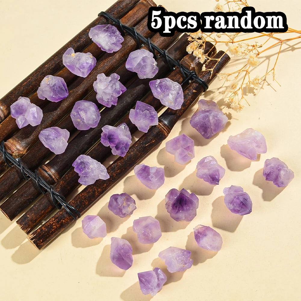 5/10/20pcs Random Natural Amethyst Tooth Decoration,mineral Healing Stone Home Decoration, DIY Gemstone Crystal Stone Decoration
