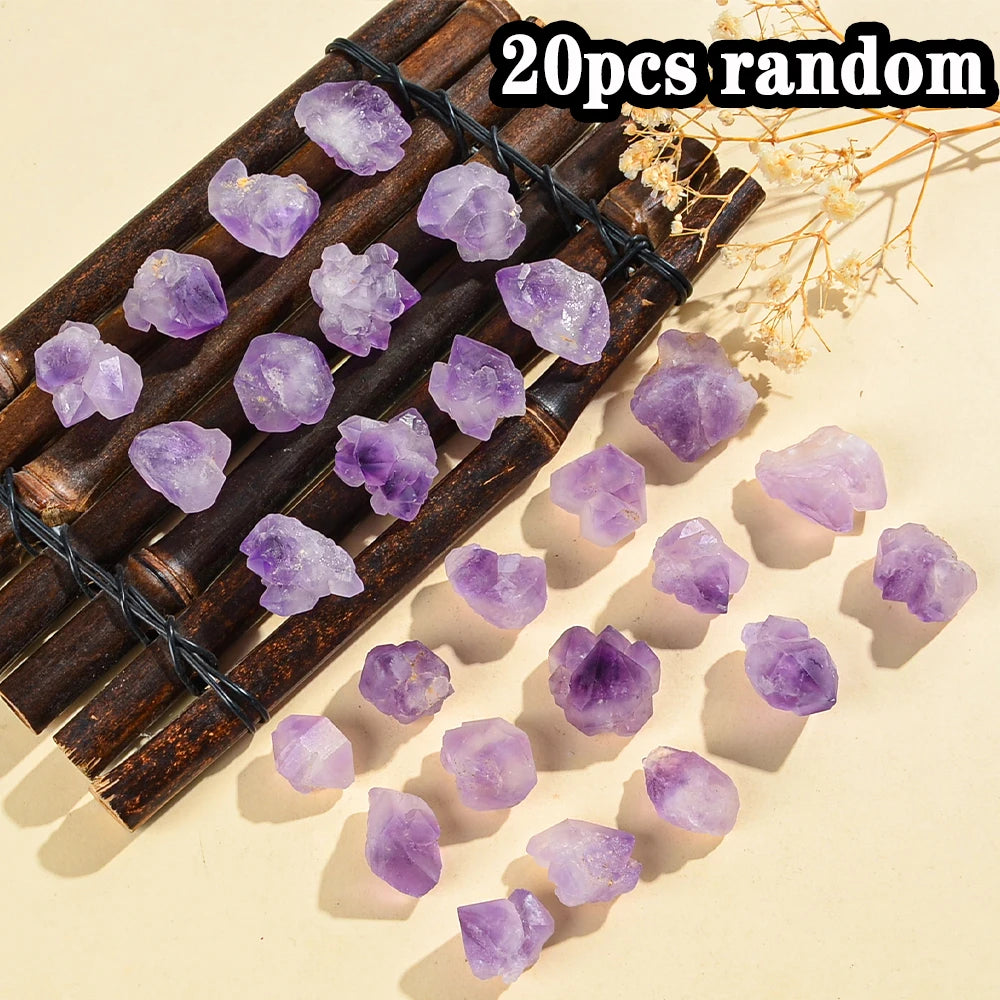 5/10/20pcs Random Natural Amethyst Tooth Decoration,mineral Healing Stone Home Decoration, DIY Gemstone Crystal Stone Decoration