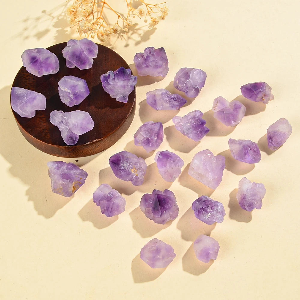 5/10/20pcs Random Natural Amethyst Tooth Decoration,mineral Healing Stone Home Decoration, DIY Gemstone Crystal Stone Decoration